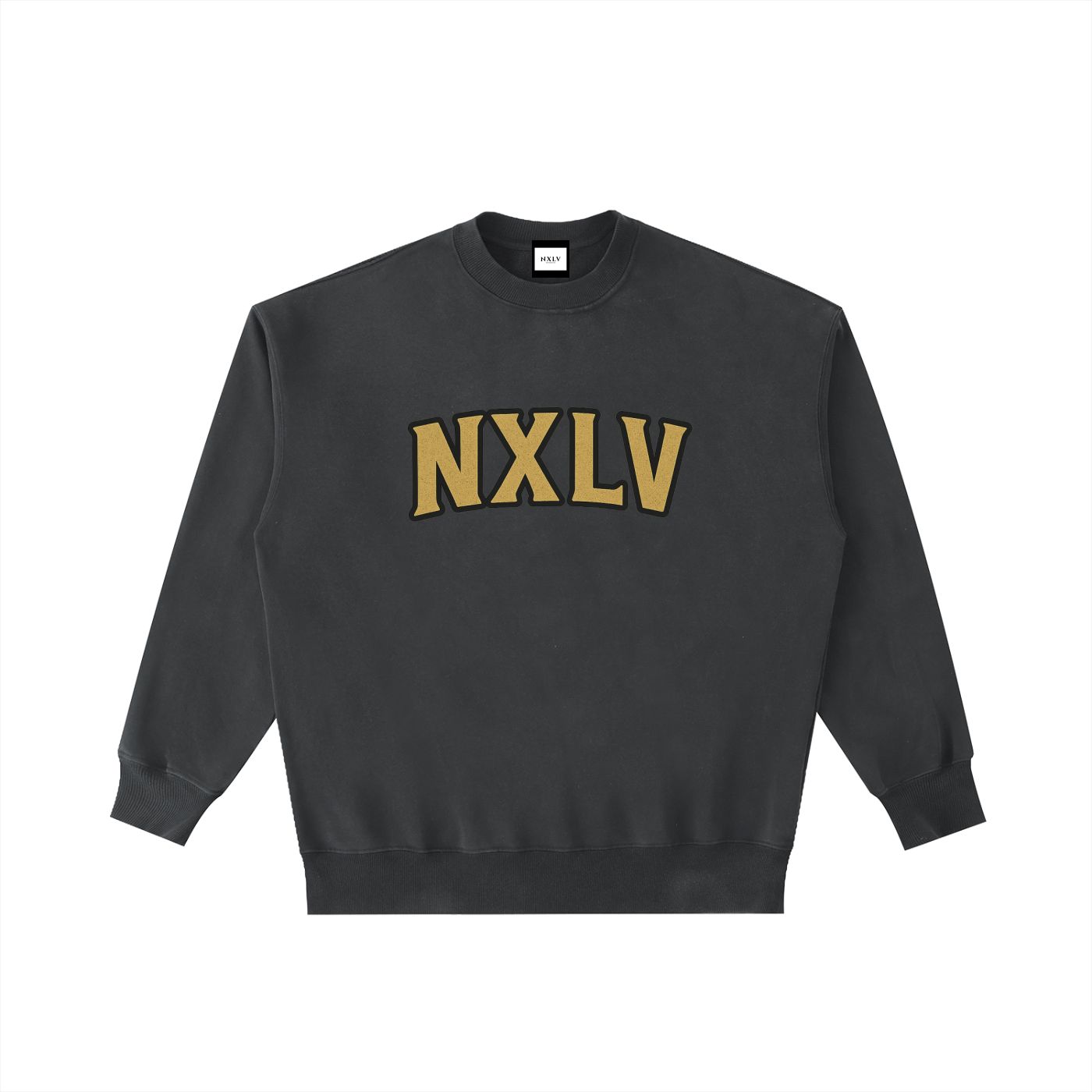 NXLV “Neaux Love” Washed Black Crewneck