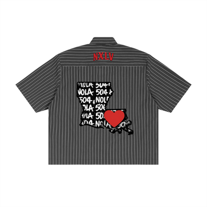 NXLV “504 Love” Pinstripe Button-Up