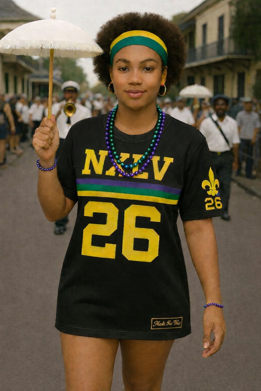NXLV “26” Mardi Gras Jersey  (WOMEN JERSEY/DRESS)