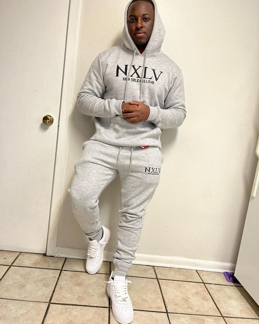 NXLV Essentials Hoodie Set – Heather Grey