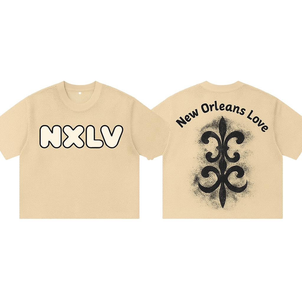 NXLV Fleur Tee – Khaki Mesh Edition
