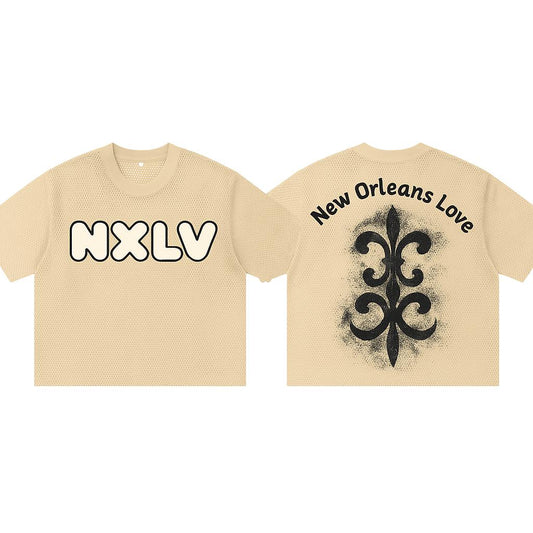 NXLV Fleur Tee – Khaki Mesh Edition