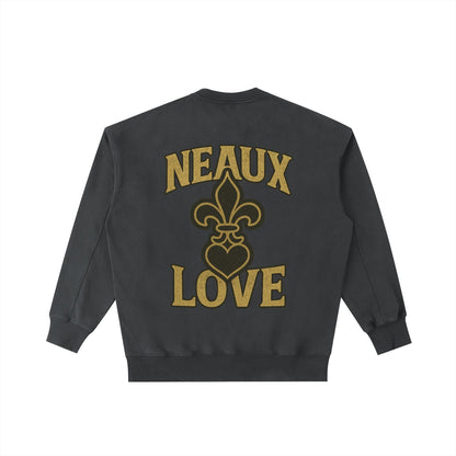 NXLV “Neaux Love” Washed Black Crewneck