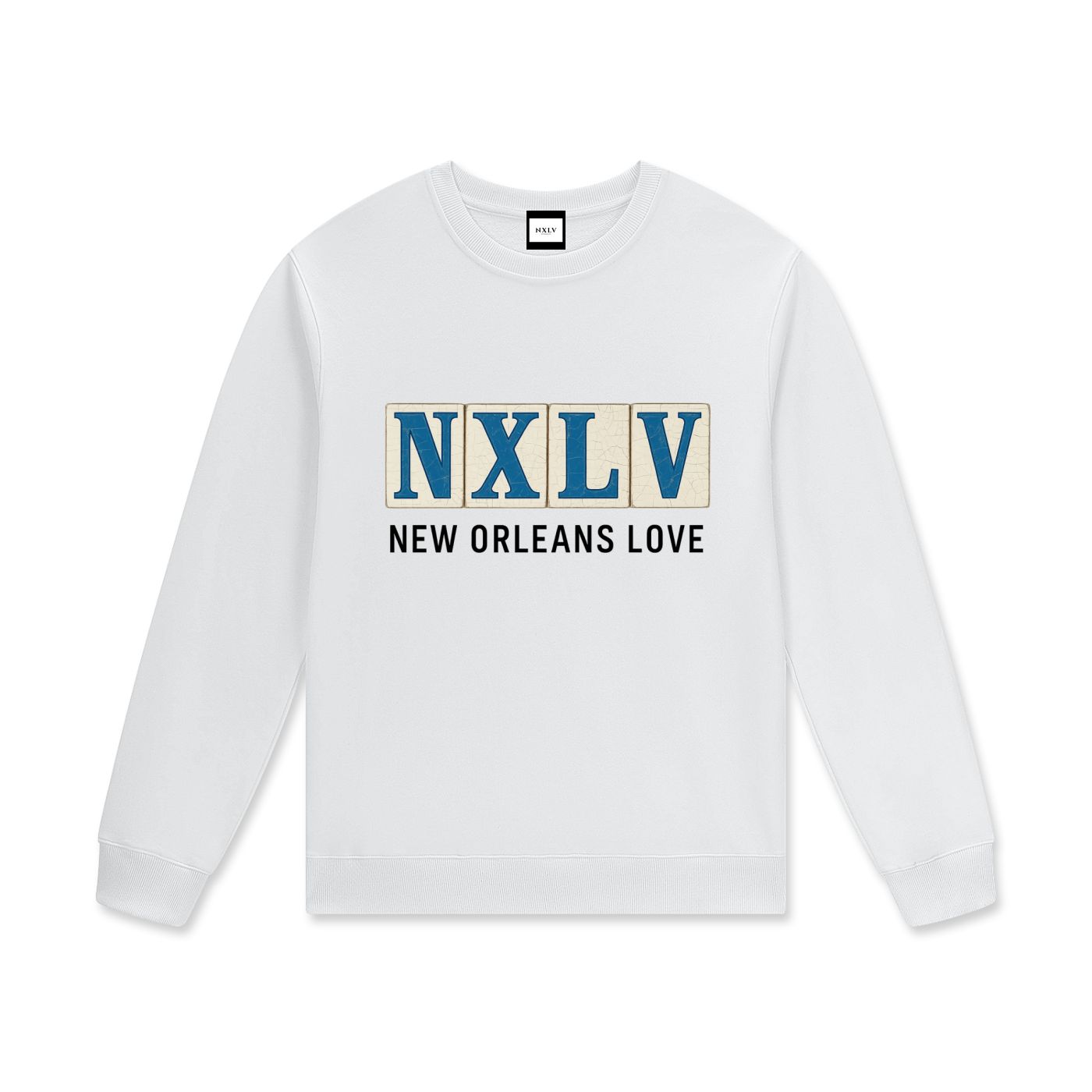 NXLV “504 Tile” Classic Crewneck – White