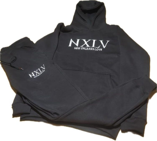 NXLV Essentials Hoodie Set – Blackout